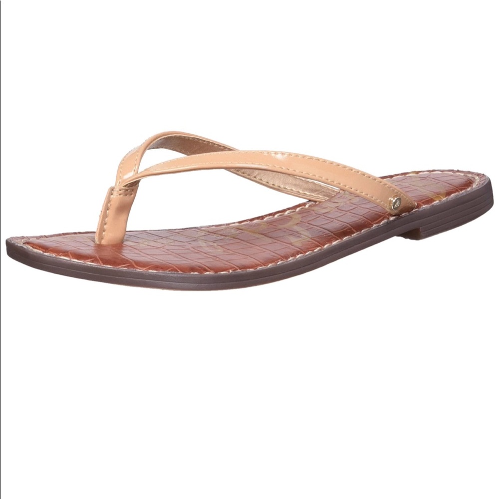 Sam Edelman Gracie flip-flop almond patent